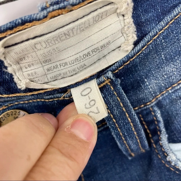 Anthropologie Current Elliot bell bottoms raw hem jeans 26 boho hippie - Picture 5 of 7